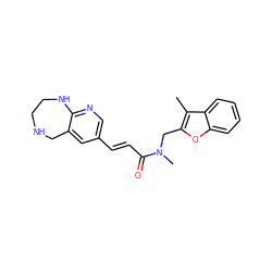 Cc1c(CN(C)C(=O)/C=C/c2cnc3c(c2)CNCCN3)oc2ccccc12 ZINC000045253937