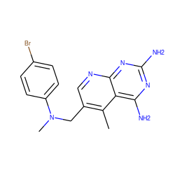 Cc1c(CN(C)c2ccc(Br)cc2)cnc2nc(N)nc(N)c12 ZINC000005891416