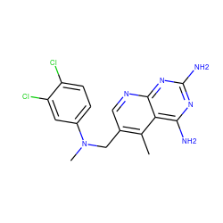 Cc1c(CN(C)c2ccc(Cl)c(Cl)c2)cnc2nc(N)nc(N)c12 ZINC000003814855