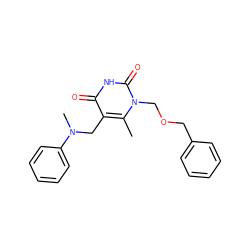 Cc1c(CN(C)c2ccccc2)c(=O)[nH]c(=O)n1COCc1ccccc1 ZINC000028866844