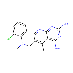 Cc1c(CN(C)c2ccccc2Cl)cnc2nc(N)nc(N)c12 ZINC000003814976