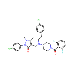 Cc1c(CN(CCc2ccc(Cl)cc2)C2CCN(C(=O)c3c(F)cccc3F)CC2)c(=O)n(-c2ccc(Cl)cc2)n1C ZINC000028897729