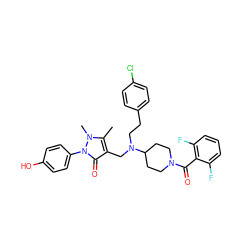 Cc1c(CN(CCc2ccc(Cl)cc2)C2CCN(C(=O)c3c(F)cccc3F)CC2)c(=O)n(-c2ccc(O)cc2)n1C ZINC000028897734