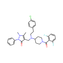 Cc1c(CN(CCc2ccc(Cl)cc2)C2CCN(C(=O)c3c(F)cccc3F)CC2)c(=O)n(-c2ccccc2)n1C ZINC000028897636