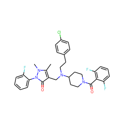 Cc1c(CN(CCc2ccc(Cl)cc2)C2CCN(C(=O)c3c(F)cccc3F)CC2)c(=O)n(-c2ccccc2F)n1C ZINC000028897726