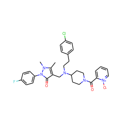 Cc1c(CN(CCc2ccc(Cl)cc2)C2CCN(C(=O)c3cccc[n+]3[O-])CC2)c(=O)n(-c2ccc(F)cc2)n1C ZINC000028897973