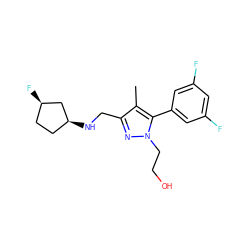 Cc1c(CN[C@H]2CC[C@@H](F)C2)nn(CCO)c1-c1cc(F)cc(F)c1 ZINC000043011706