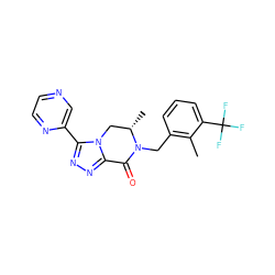 Cc1c(CN2C(=O)c3nnc(-c4cnccn4)n3C[C@@H]2C)cccc1C(F)(F)F ZINC000219128085