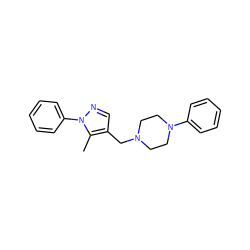 Cc1c(CN2CCN(c3ccccc3)CC2)cnn1-c1ccccc1 ZINC000036216614