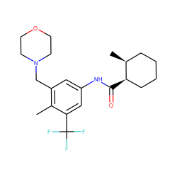 Cc1c(CN2CCOCC2)cc(NC(=O)[C@@H]2CCCC[C@@H]2C)cc1C(F)(F)F ZINC000045302794