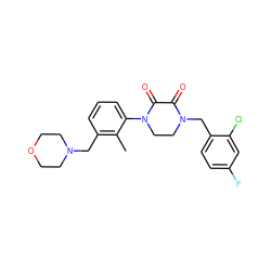 Cc1c(CN2CCOCC2)cccc1N1CCN(Cc2ccc(F)cc2Cl)C(=O)C1=O ZINC000095565849