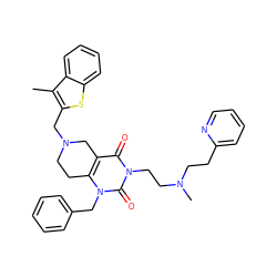 Cc1c(CN2CCc3c(c(=O)n(CCN(C)CCc4ccccn4)c(=O)n3Cc3ccccc3)C2)sc2ccccc12 ZINC000028864160