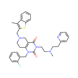 Cc1c(CN2CCc3c(c(=O)n(CCN(C)CCc4ccccn4)c(=O)n3Cc3ccccc3F)C2)sc2ccccc12 ZINC000028864161