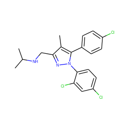 Cc1c(CNC(C)C)nn(-c2ccc(Cl)cc2Cl)c1-c1ccc(Cl)cc1 ZINC000040954523