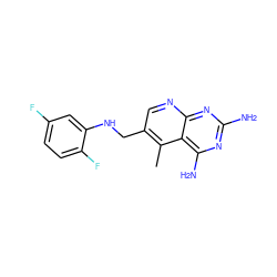 Cc1c(CNc2cc(F)ccc2F)cnc2nc(N)nc(N)c12 ZINC000005891469