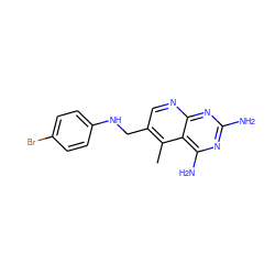 Cc1c(CNc2ccc(Br)cc2)cnc2nc(N)nc(N)c12 ZINC000005891488