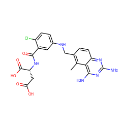 Cc1c(CNc2ccc(Cl)c(C(=O)N[C@H](CC(=O)O)C(=O)O)c2)ccc2nc(N)nc(N)c12 ZINC000016951198