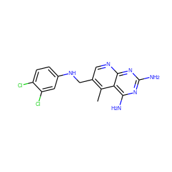 Cc1c(CNc2ccc(Cl)c(Cl)c2)cnc2nc(N)nc(N)c12 ZINC000003814945