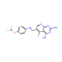 Cc1c(CNc2ccc(OC(F)F)cc2)cnc2nc(N)nc(N)c12 ZINC000005891490