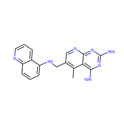 Cc1c(CNc2cccc3ncccc23)cnc2nc(N)nc(N)c12 ZINC000012503486