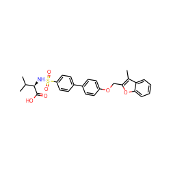 Cc1c(COc2ccc(-c3ccc(S(=O)(=O)N[C@@H](C(=O)O)C(C)C)cc3)cc2)oc2ccccc12 ZINC000062154027