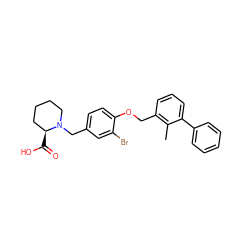 Cc1c(COc2ccc(CN3CCCC[C@@H]3C(=O)O)cc2Br)cccc1-c1ccccc1 ZINC000584904825