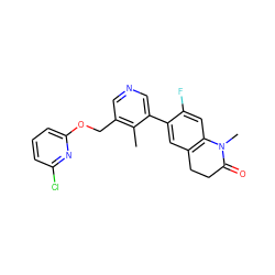 Cc1c(COc2cccc(Cl)n2)cncc1-c1cc2c(cc1F)N(C)C(=O)CC2 ZINC000221021796