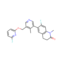 Cc1c(COc2cccc(F)n2)cncc1-c1cc2c(cc1F)N(C)C(=O)CC2 ZINC000221049657