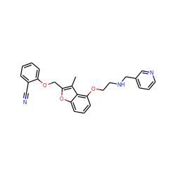 Cc1c(COc2ccccc2C#N)oc2cccc(OCCNCc3cccnc3)c12 ZINC000098083022