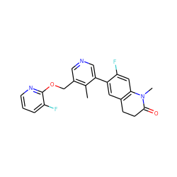 Cc1c(COc2ncccc2F)cncc1-c1cc2c(cc1F)N(C)C(=O)CC2 ZINC000221021879