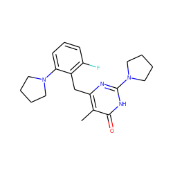 Cc1c(Cc2c(F)cccc2N2CCCC2)nc(N2CCCC2)[nH]c1=O ZINC000028866312