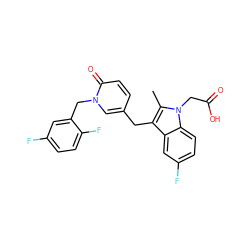 Cc1c(Cc2ccc(=O)n(Cc3cc(F)ccc3F)c2)c2cc(F)ccc2n1CC(=O)O ZINC000117016385