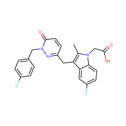 Cc1c(Cc2ccc(=O)n(Cc3ccc(F)cc3)n2)c2cc(F)ccc2n1CC(=O)O ZINC000117015341