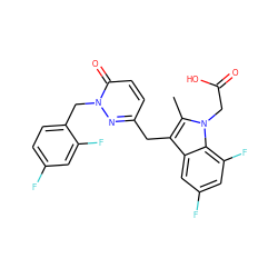 Cc1c(Cc2ccc(=O)n(Cc3ccc(F)cc3F)n2)c2cc(F)cc(F)c2n1CC(=O)O ZINC000095559326