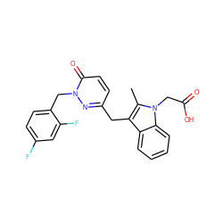 Cc1c(Cc2ccc(=O)n(Cc3ccc(F)cc3F)n2)c2ccccc2n1CC(=O)O ZINC000095559814