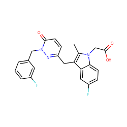 Cc1c(Cc2ccc(=O)n(Cc3cccc(F)c3)n2)c2cc(F)ccc2n1CC(=O)O ZINC000117017038