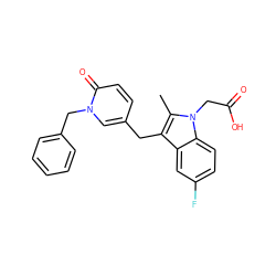 Cc1c(Cc2ccc(=O)n(Cc3ccccc3)c2)c2cc(F)ccc2n1CC(=O)O ZINC000117016150