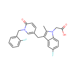 Cc1c(Cc2ccc(=O)n(Cc3ccccc3F)c2)c2cc(F)ccc2n1CC(=O)O ZINC000117017051