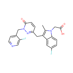 Cc1c(Cc2ccc(=O)n(Cc3ccncc3F)n2)c2cc(F)ccc2n1CC(=O)O ZINC000095563742