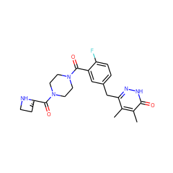 Cc1c(Cc2ccc(F)c(C(=O)N3CCN(C(=O)[C@@]4(C)CCN4)CC3)c2)n[nH]c(=O)c1C ZINC000045336152