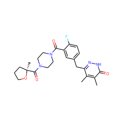 Cc1c(Cc2ccc(F)c(C(=O)N3CCN(C(=O)[C@]4(C)CCCO4)CC3)c2)n[nH]c(=O)c1C ZINC000045354789