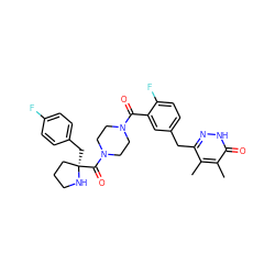 Cc1c(Cc2ccc(F)c(C(=O)N3CCN(C(=O)[C@]4(Cc5ccc(F)cc5)CCCN4)CC3)c2)n[nH]c(=O)c1C ZINC000049746472