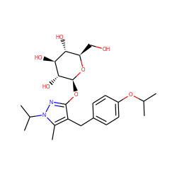 Cc1c(Cc2ccc(OC(C)C)cc2)c(O[C@@H]2O[C@H](CO)[C@@H](O)[C@H](O)[C@H]2O)nn1C(C)C ZINC000095913226