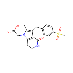 Cc1c(Cc2ccc(S(C)(=O)=O)cc2)c2c(n1CC(=O)O)CCNC2=O ZINC000205457324