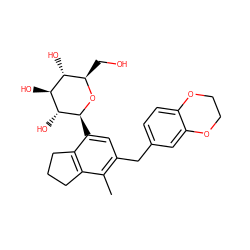 Cc1c(Cc2ccc3c(c2)OCCO3)cc([C@@H]2O[C@H](CO)[C@@H](O)[C@H](O)[C@H]2O)c2c1CCC2 ZINC000206115170