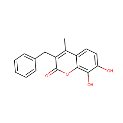 Cc1c(Cc2ccccc2)c(=O)oc2c(O)c(O)ccc12 ZINC000000615060