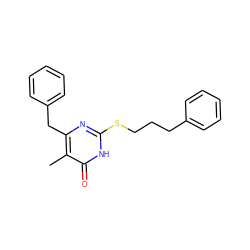 Cc1c(Cc2ccccc2)nc(SCCCc2ccccc2)[nH]c1=O ZINC000049125568