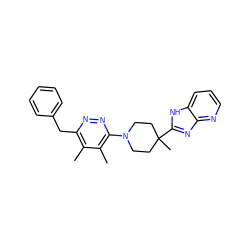 Cc1c(Cc2ccccc2)nnc(N2CCC(C)(c3nc4ncccc4[nH]3)CC2)c1C ZINC000208092782