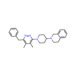 Cc1c(Cc2ccccc2)nnc(N2CCC(N3CCc4ccccc4C3)CC2)c1C ZINC000117269257