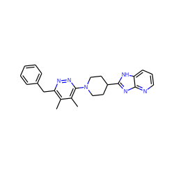 Cc1c(Cc2ccccc2)nnc(N2CCC(c3nc4ncccc4[nH]3)CC2)c1C ZINC000117257292